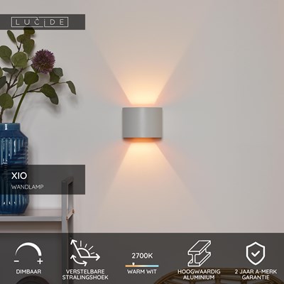 Lucide XIO - Wandlamp - LED Dimb. - G9 - 1x3,5W 2700K - Verstelbare stralingshoek - Wit